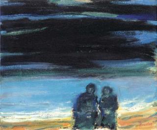 John Houston, R.S.A. - Night Beach