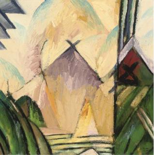 John Houston, R.S.A. - Temples And Mountains, Ise