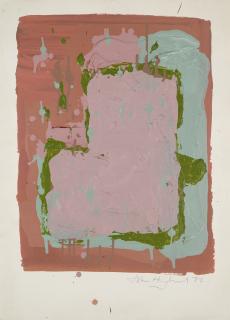 John Hoyland, R.A. - Untitled: Pink And Green