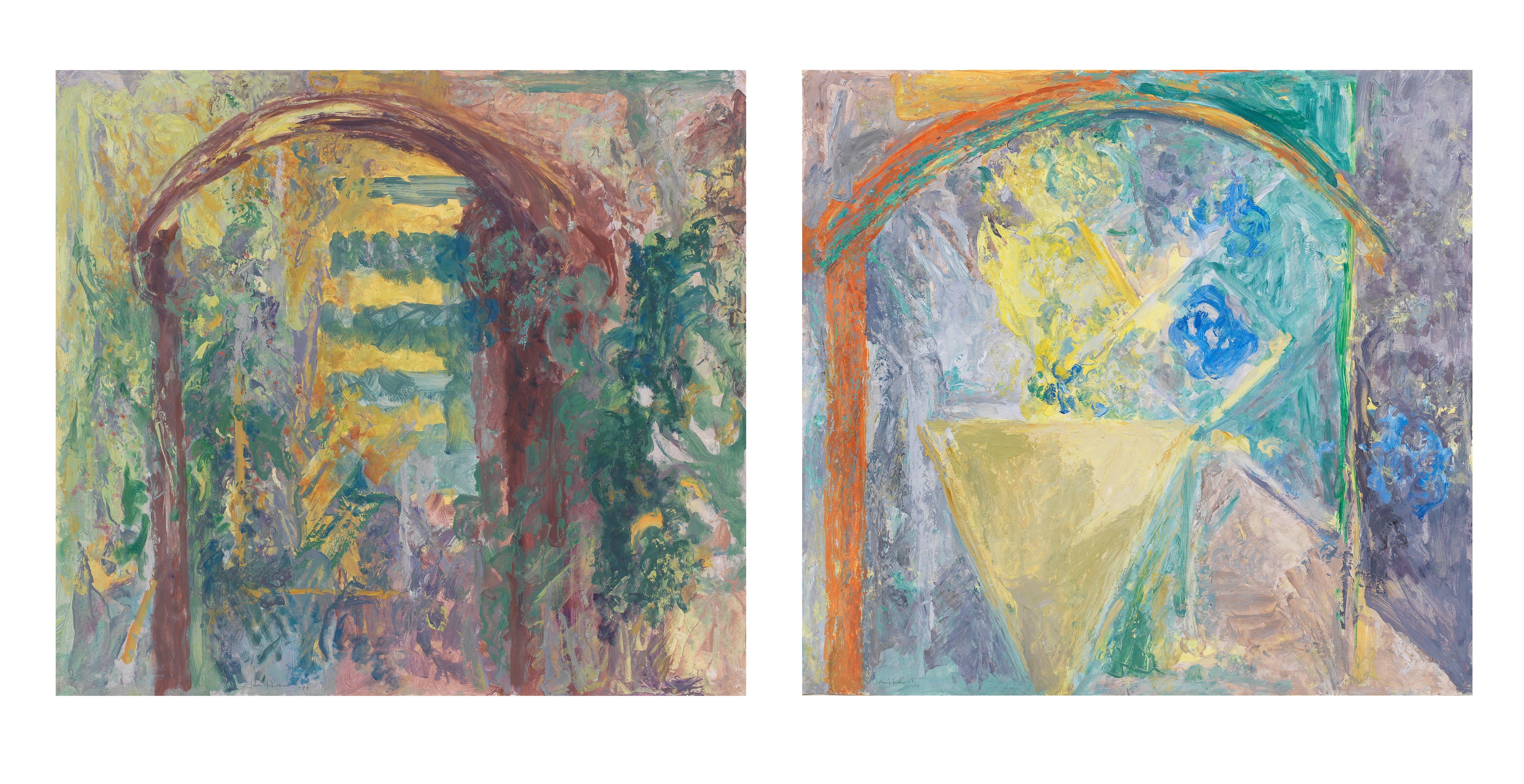 John Hubbard - Alhambra: Tiled Courtyard; Alhambra: Red Archway 94 x 101 cm. (37 x 39 3/4 in.); 91.5 x 101 cm. (35 13/16 x 39 3/4 in.)