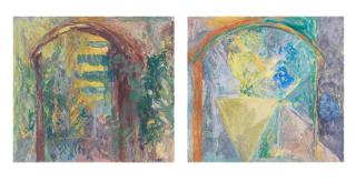 John Hubbard - Alhambra: Tiled Courtyard; Alhambra: Red Archway 94 x 101 cm. (37 x 39 3/4 in.); 91.5 x 101 cm. (35 13/16 x 39 3/4 in.)