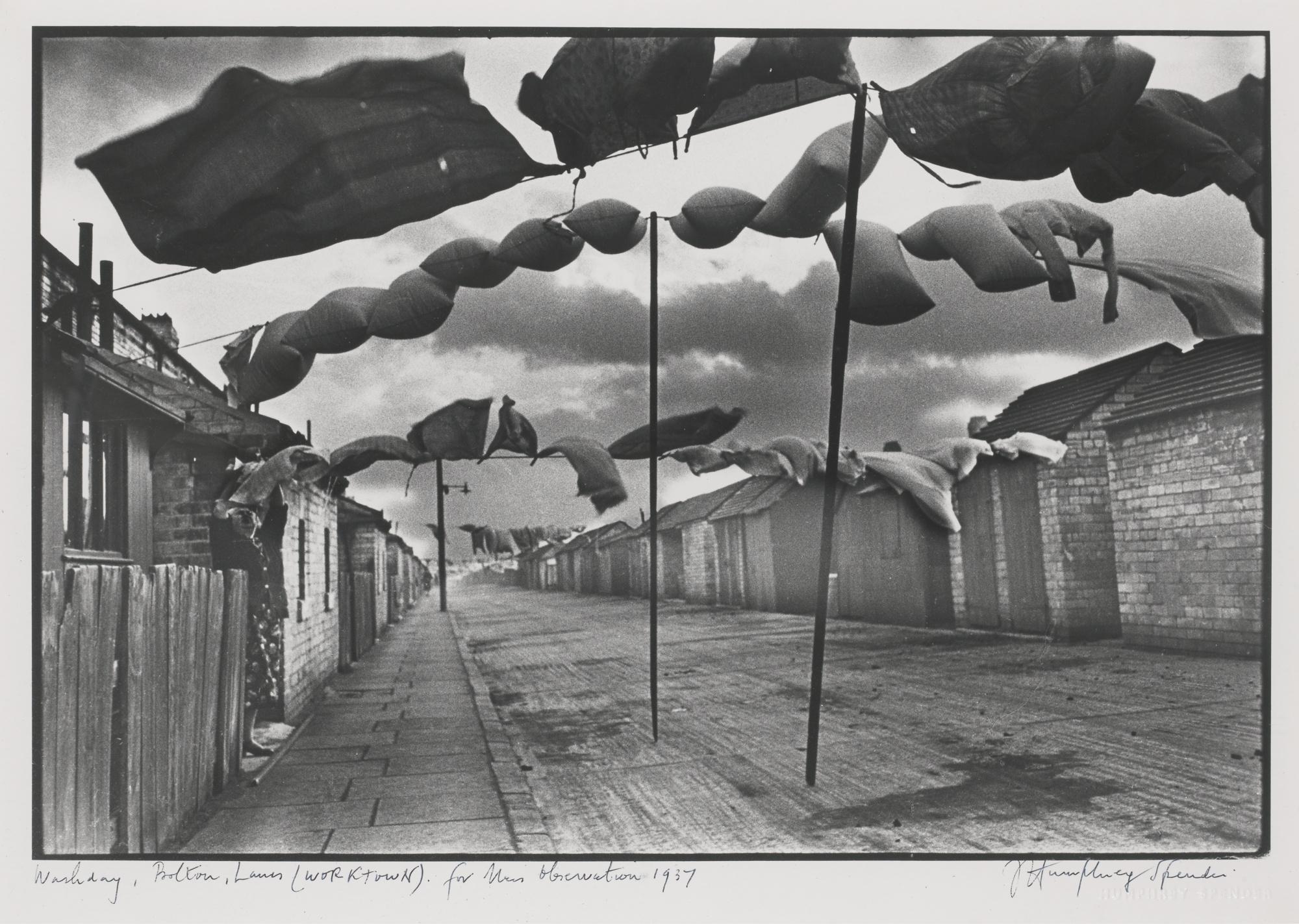 John Humphrey Spender - Washday, Bolton (Workland), 1937 Wasteland, Bolton (Workland), 1937 Unemployed, Tyneside, 1936