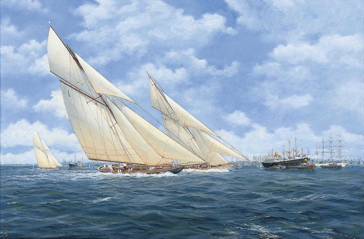 John J. Holmes - Britannia and Lulworth racing in the Solent