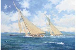 John J. Holmes - Britannia And Nyria Racing In The Clyde