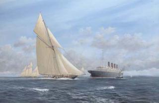 John J. Holmes - Britannia Crossing The Stern of Mauretania