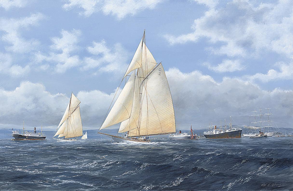 John J. Holmes - Octavia and Ailsa setting out for a day\'s sail