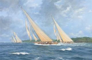 John J. Holmes - Westward, Astra and Candida racing to windward in the Solent