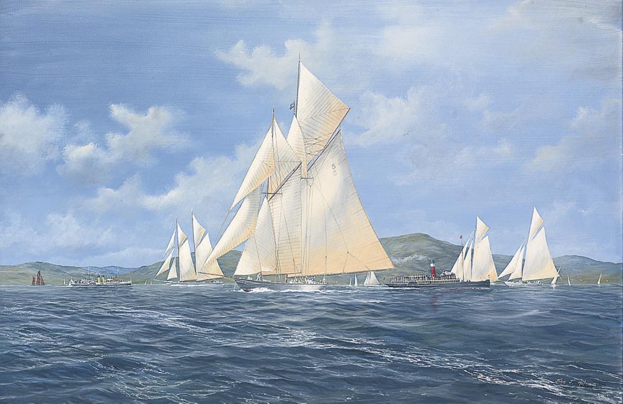 John J. Holmes - Westward leading the fleet, Marmion and Jeannie Deans astern