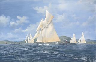 John J. Holmes - Westward leading the fleet, Marmion and Jeannie Deans astern