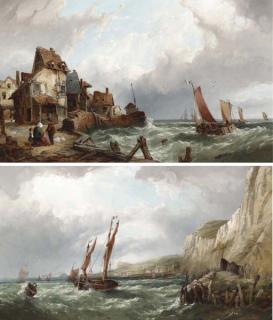 John James Wilson - Fishing off the South Coast and Shipping off Normandy