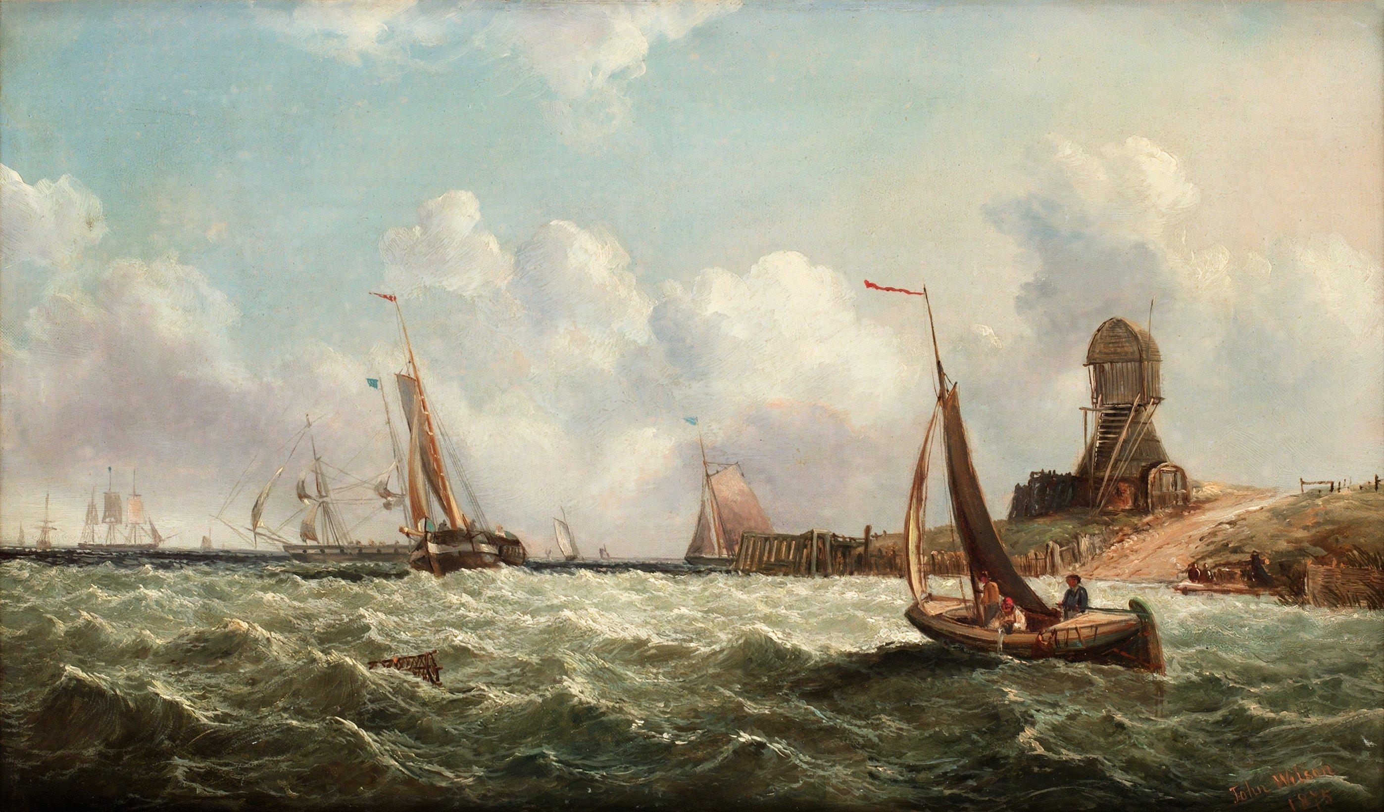 John James Wilson - Ships at the coast