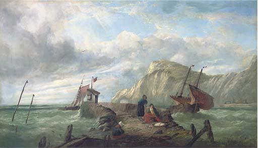 John James Wilson - Waiting for the return of the fishing fleet