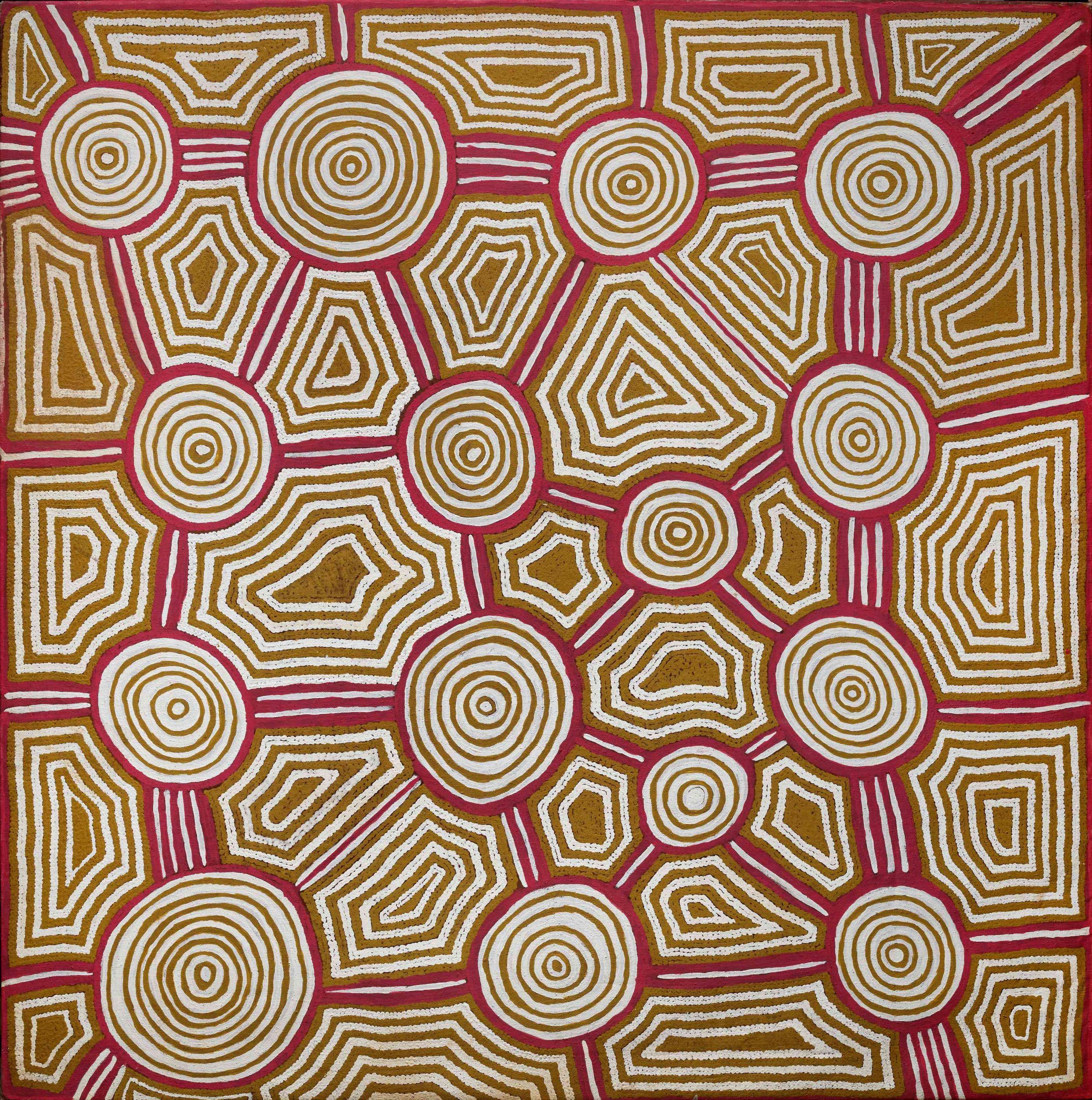 John John Bennett Tjapangati - Untitled (Tingari site of Kirriyultu), 1989