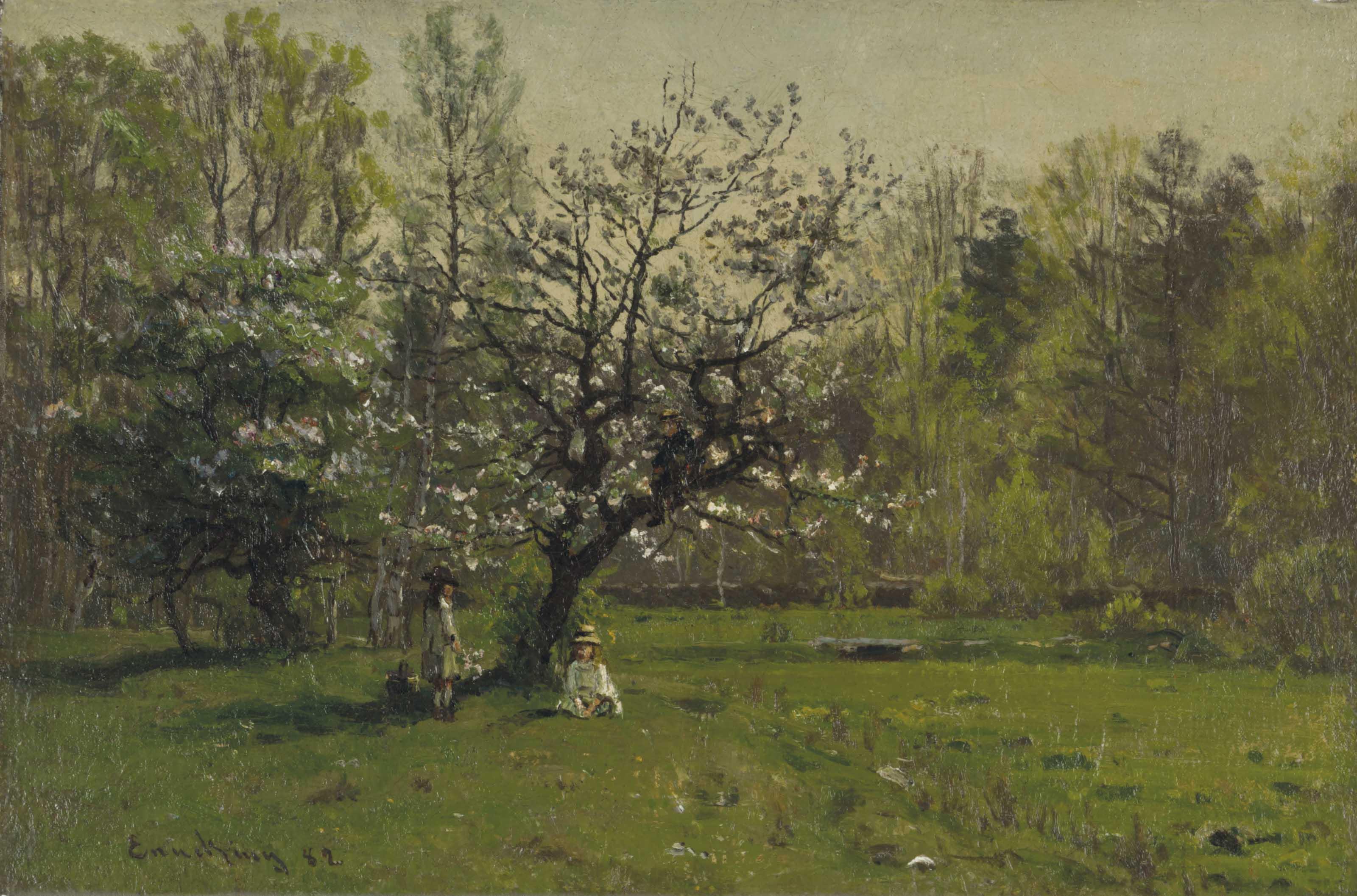 John Joseph Enneking - Climbing the Apple Tree