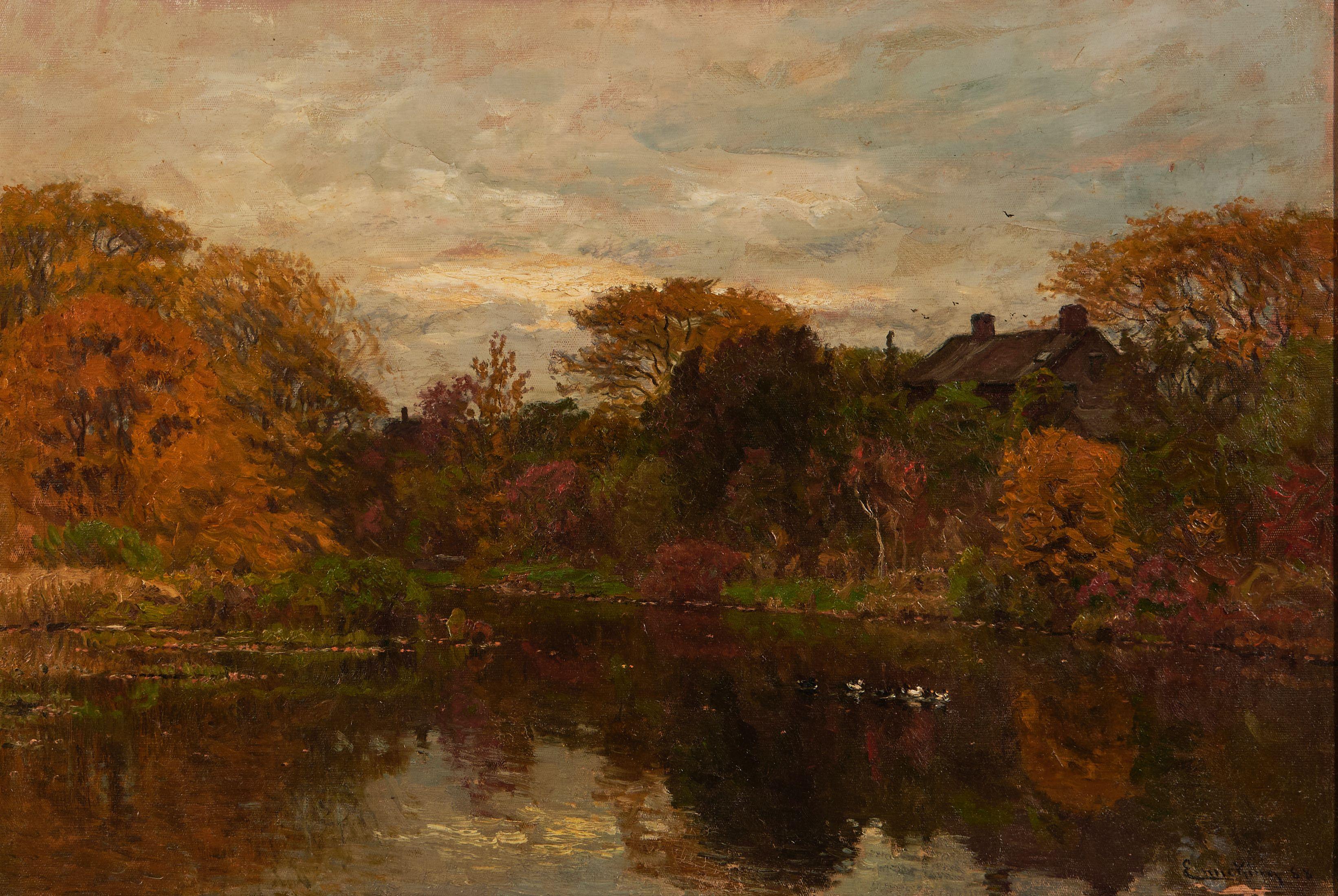 John Joseph Enneking - Early Autumn, Neponset River, Hyde Park, alternately titled The Summer House on the Neponset River