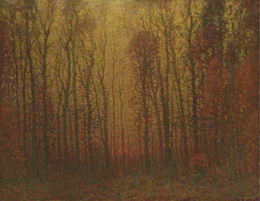 John Joseph Enneking - Sunset Through the Woods