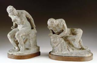 John Koch - Seated female nude; also a companion sculpture