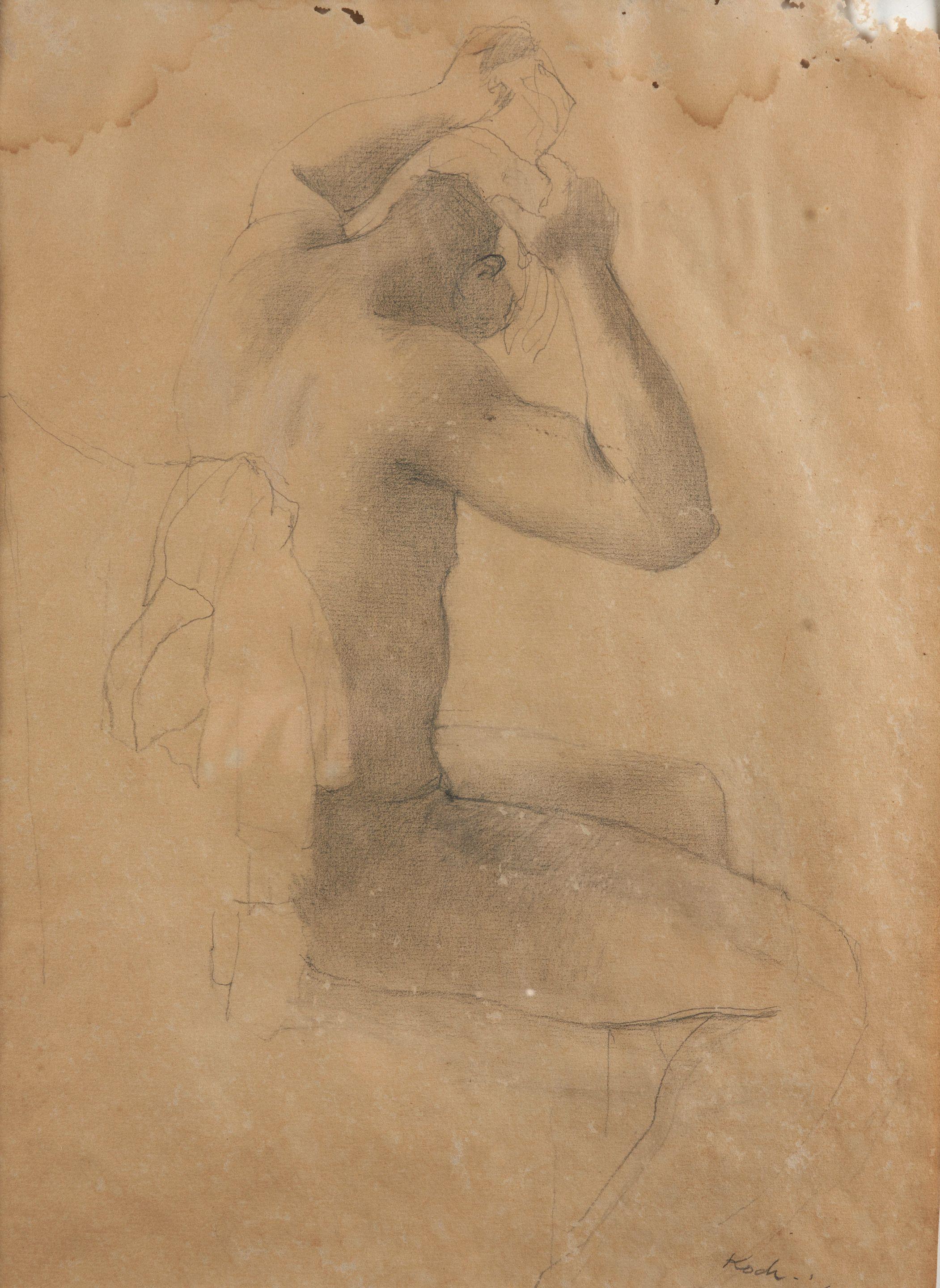 John Koch - Seated Figure Wrapping His Head