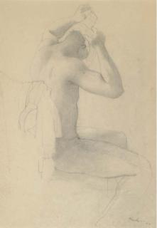 John Koch - Seated Figure Wrapping His Head
