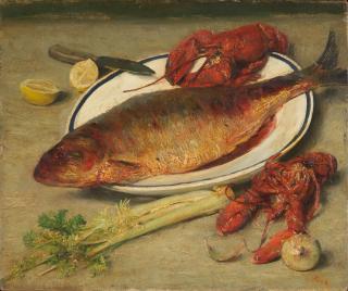 John Koch - Untitled (Still Life with Fish and Lobster)