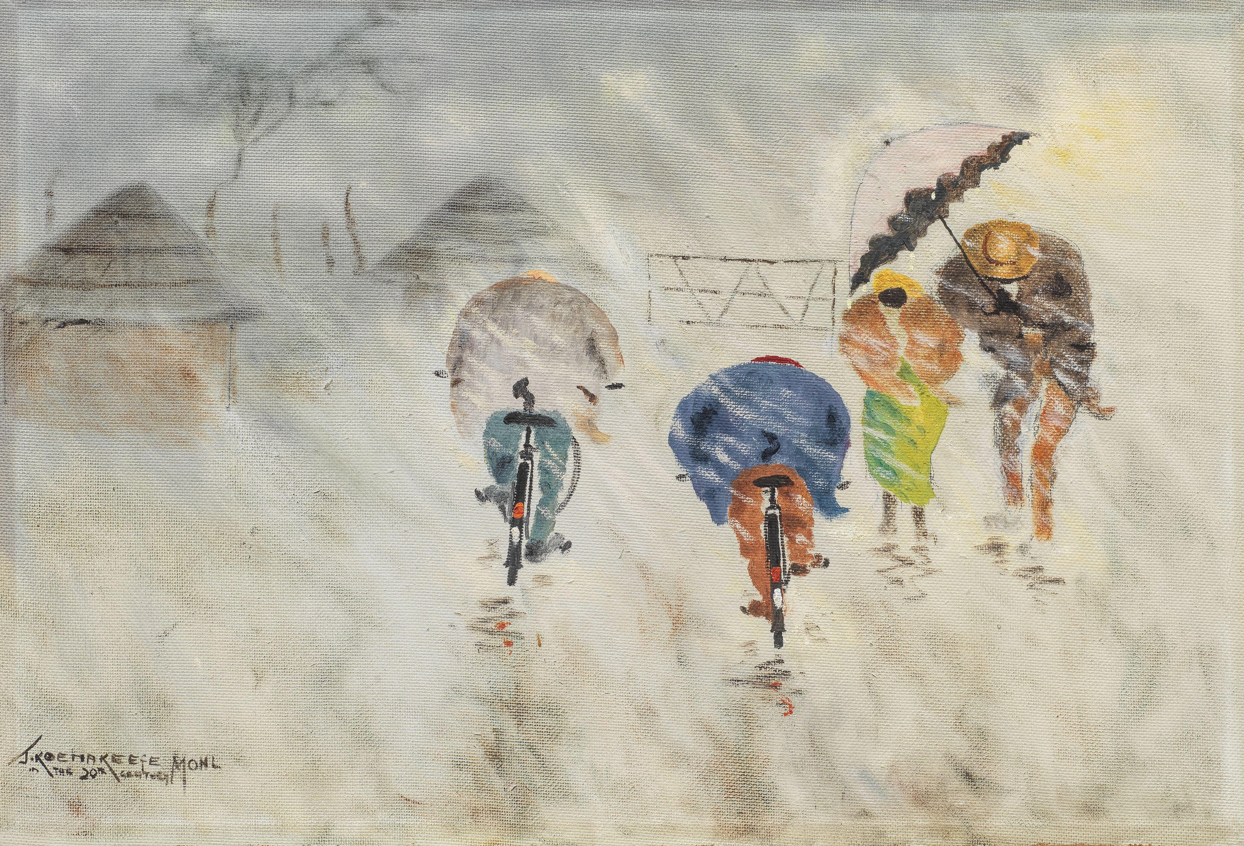 John Koenakeefe Mohl - Cycling against the rain, Western Transvaal (S.A)