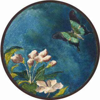 John La Farge - Apple Blossoms and Butterfly
