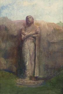 John La Farge - Colossal Statue of Ananda, near the Ruined City of Pollanarua, Ceylon