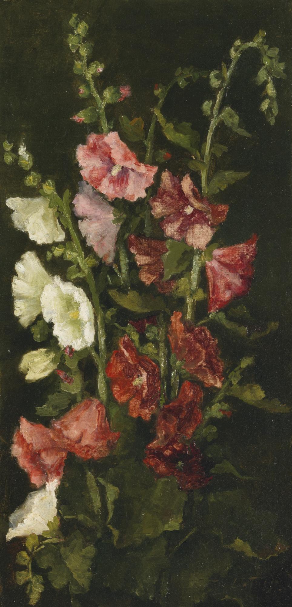 John La Farge - Hollyhocks
