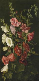 John La Farge - Hollyhocks