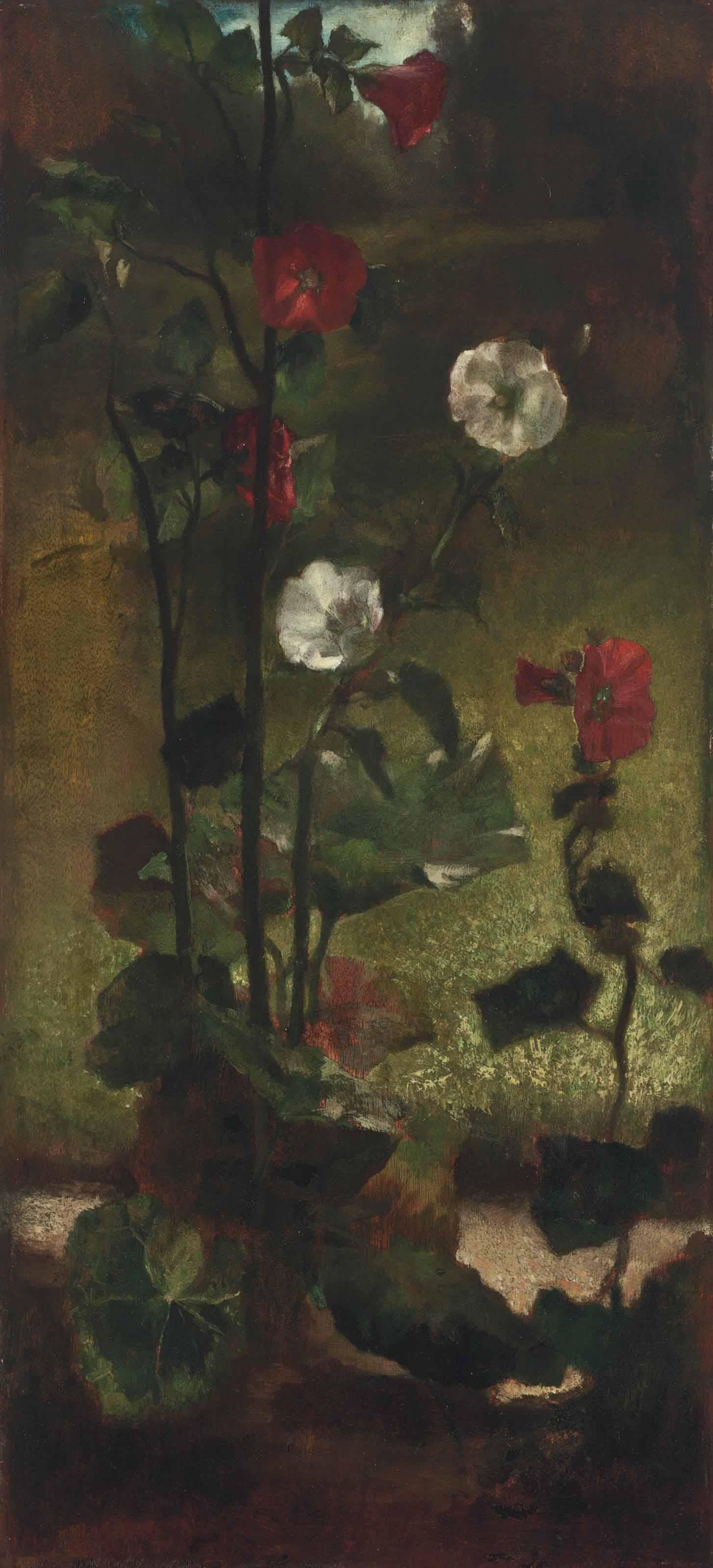 John La Farge - Hollyhocks