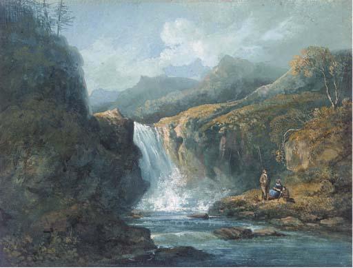 John Laporte - Anglers Before A Waterfall