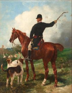 John Lewis Brown - A Huntsman with Hounds framed 98.0 x 80.0 x 5.5 cm (38 1/2 x 31 1/2 x 2 3/16 in).