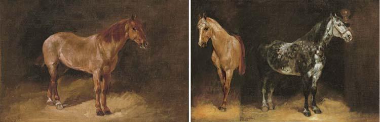 John-Lewis Brown - Horses in a stable