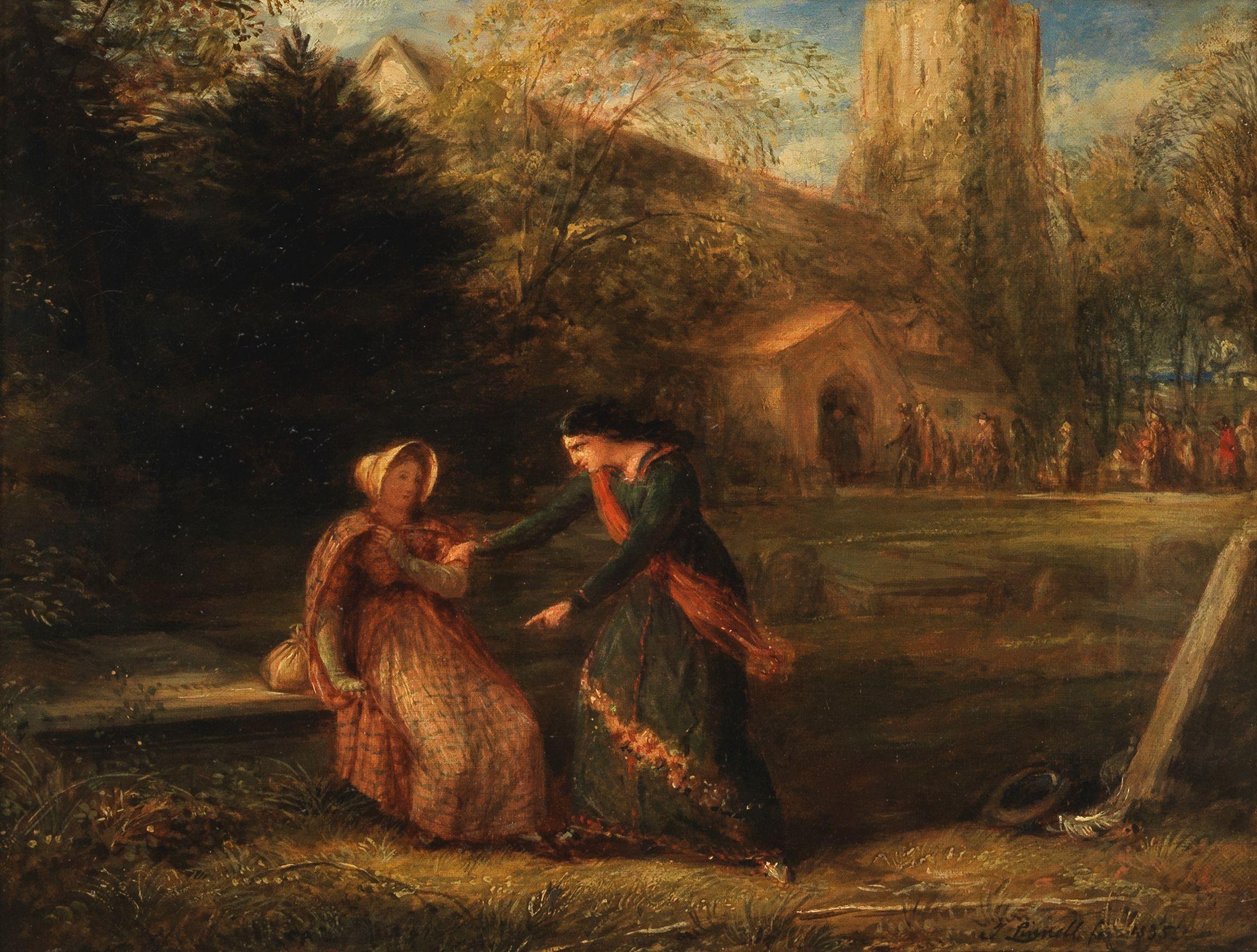 John Linnell - Effie Deans and Madge Wildfire in the churchyard