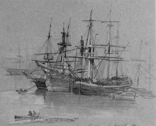 John Linnell - Sailing boats on the Thames