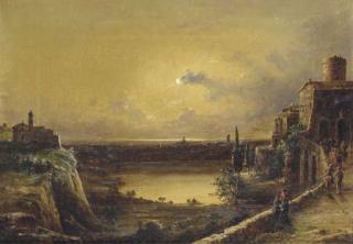 John Linton Chapman - View of Lake Nemi, near Rome
