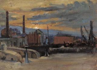 John Luke, R.U.A. - Belfast at Sunset