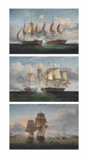 John Lynn - Two Views Of The Action Between H.M.S. Shannon And The U.S.S. Chesapeake, 1 June 1813; And H.M.S. Shannon Arriving At Halifax, Nova Scotia With Her Celebrated Prize, 6 June 1813