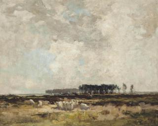 John Maclauchlan Milne, R.S.A. - A shepherd and his flock
