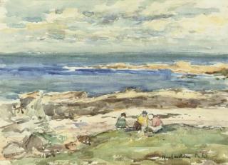 John Maclauchlan Milne, R.S.A. - Beach scene, Arran