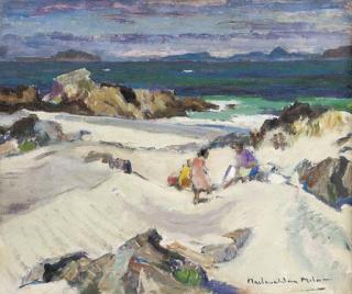 John Maclauchlan Milne, R.S.A. - Picnicking, North Shore, Iona