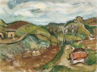 John Maclauchlan Milne, R.S.A. - The Red Cart, Provence