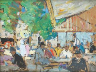 John Maclauchlan Milne RSA - Café de la Rotonde, Paris, 1921