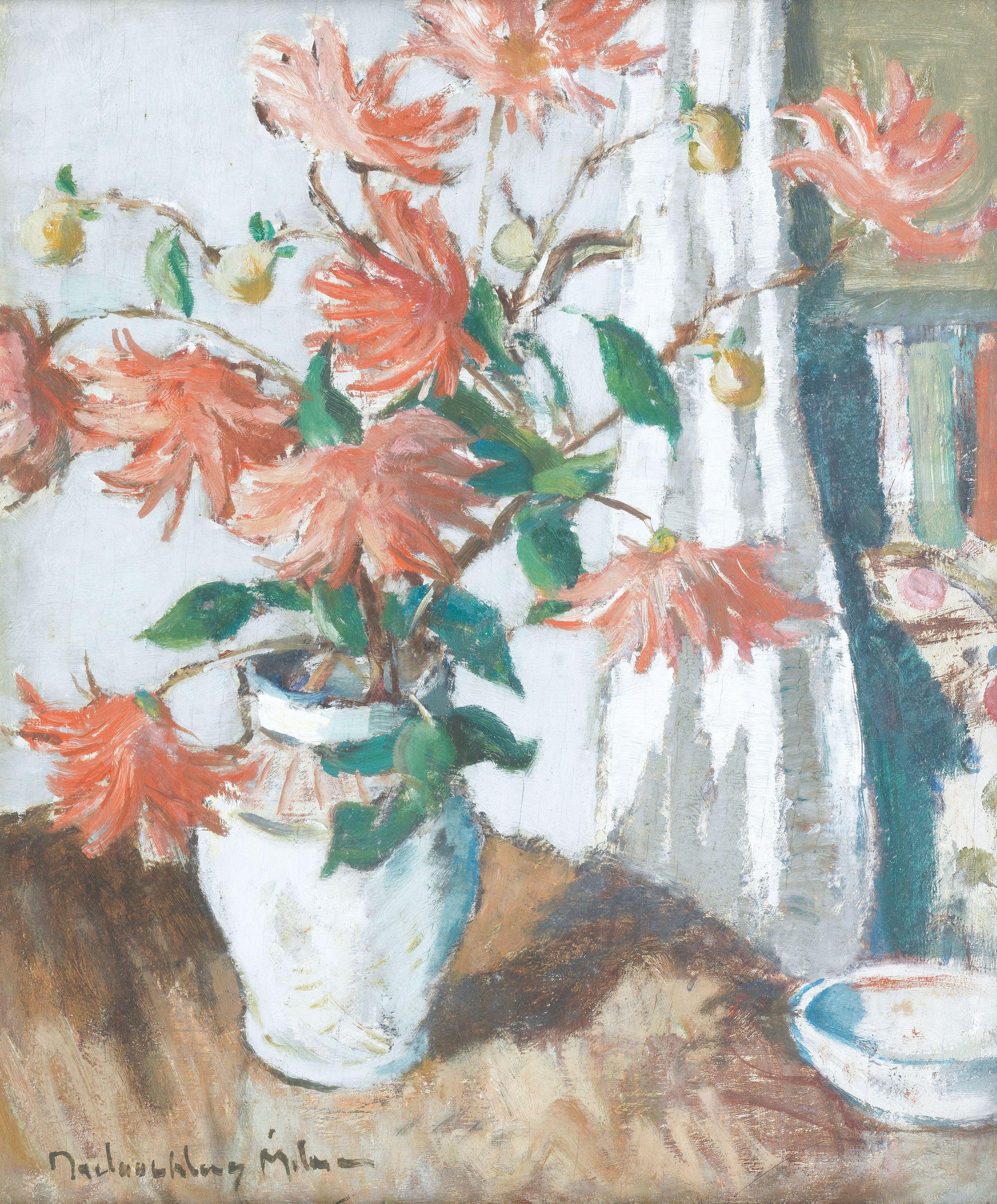 John Maclauchlan Milne RSA - Dahlias