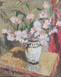 John Maclauchlan Milne RSA - Prunus Blossom in a Jug
