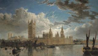 John MacVicar Anderson - View of Westminster from the River Thames