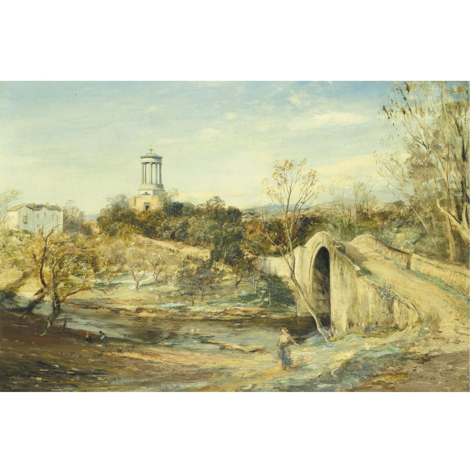 John MacWhirter R.A., H.R.S.A., R.I., R.E. - Brig O\'Doon And The Burns Monument