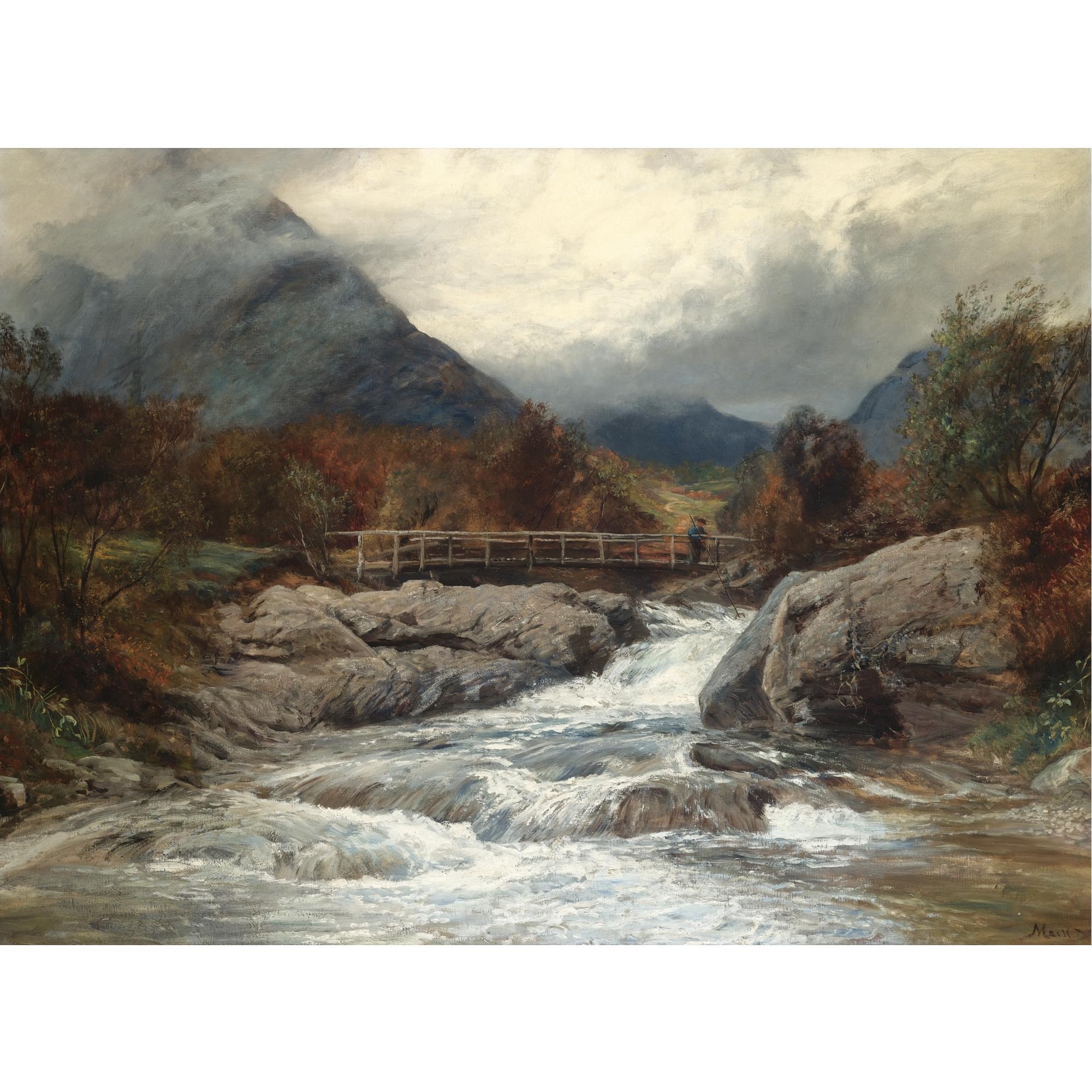 John MacWhirter R.A., H.R.S.A., R.I., R.E. - Glen Affaric, \'Th\'Incesant Roar Of Headlong Tumbling Floods\' Robert Burns 