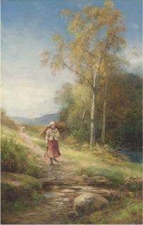 John Macwhirter, R.A., H.R.S.A. - A Mountain Road, Invernesshire