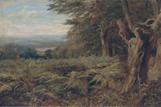 John Macwhirter, R.A., H.R.S.A. - At the edge of the forest